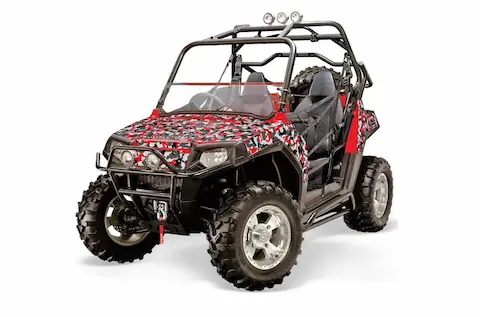 Polaris RZR 800 / 800S with the Urban Camo Red graphic kit